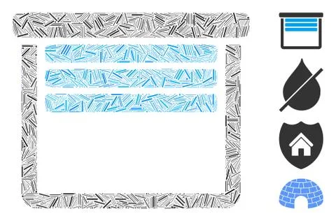 Linear Garage Empty Icon Vector Mosaic Illustrazione stock