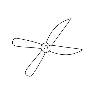 Linear Garden Scissors. Vector Outline Illustration Isolate on White backgrou Stock Illustration