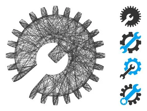 Linear Gear Tools Vector Mesh 库存插图