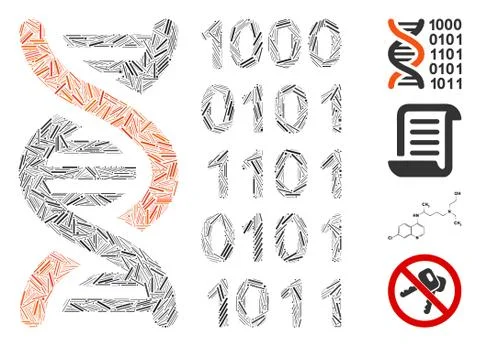Linear Genetical Code Icon Vector Collage Stockillustratie