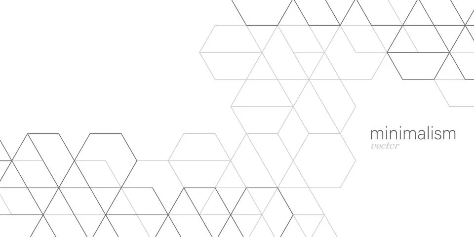 Linear geometric drawing.Abstract white background from cubes and lines. Stock Illustration