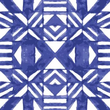 Linear Geometric Seamless Pattern Mosaic Stock Illustration