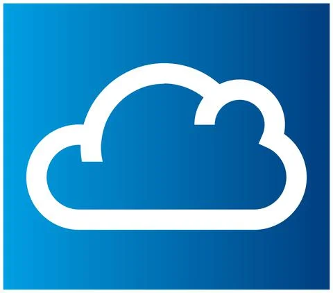 Linear, geometrical cloud on blue background. Cloud and sky Stock Illustration