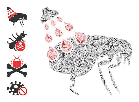 Linear Get Rid of Fleas Icon Vector Mosaic Illustrazione stock