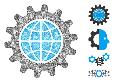 Linear Global Options Vector Mesh Stockillustratie