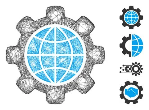 Linear Global Options Vector Mesh Stock Illustration