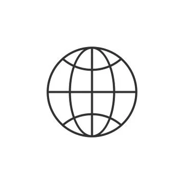 Linear globe vector. Trendy flat world globe outline ui sign design. Thin linear Stock Illustration