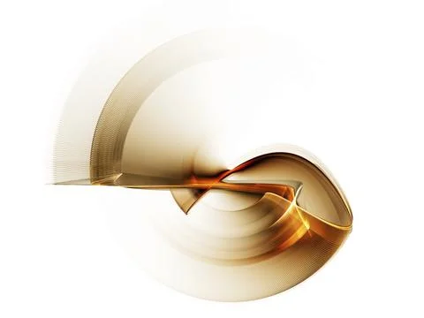 Linear golden circular motion a metaphor of speed and power on white background Stock Illustration