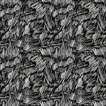 Linear graffiti seamless patterns with abstract tags and letters. Fashion Stock Illustration