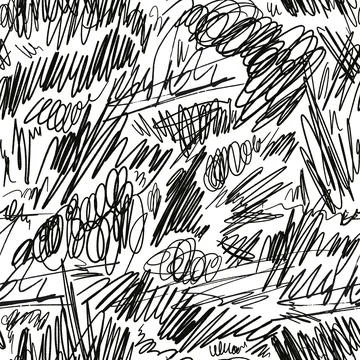 Linear graffiti seamless patterns with abstract letters and tags. Fashion Stock Illustration