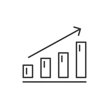 Linear graph Icon in trendy isolated on white background. Vector illustration Stock Illustration