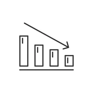 Linear graph Icon in trendy isolated on white background. Vector illustration Illustrazione stock