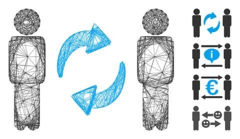 Linear Guys Exchange Arrows Vector Mesh Stockillustratie