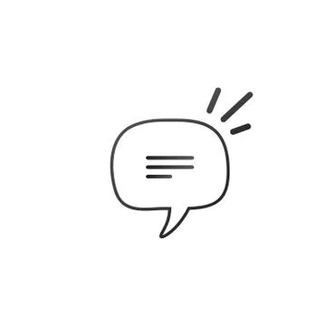 Linear Hand drawn Speech Bubble, Rectangle Distorted Circle and Square Blank  스톡 일러스트