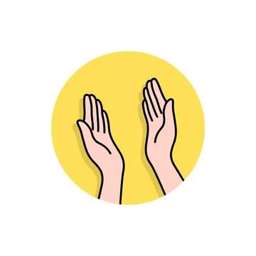 Linear hands like highfive logo Stock Illustration