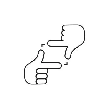 Linear hands make simple photo frame 스톡 일러스트