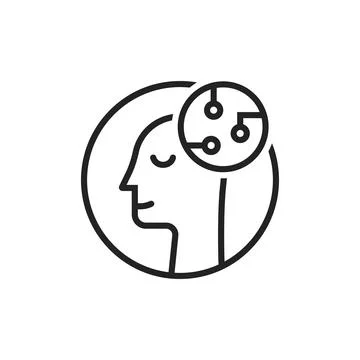 Linear head like artificial intelligence Stock Illustration