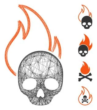 Linear Hell Fire Vector Mesh Stock Illustration