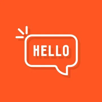 Linear hello word in speech bubble Illustrazione stock