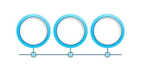 Linear horizontal timeline infographic 3 steps Illustrazione stock
