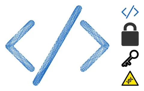 Linear HTML Code Vector Mesh Stock Illustration