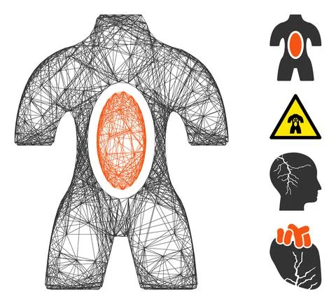 Linear Human Anatomy Vector Mesh イラスト素材