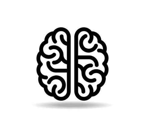 Linear human brain. Symbol of creativity Stock Illustration