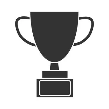 Linear icon with black winner's cup. Championship victor symbol.  Award vecto Stock Illustration