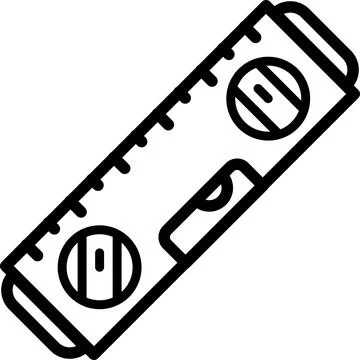 Linear icon of bubble level as an editable outline for your design Stock Photos