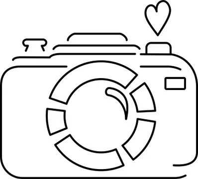 Linear icon of the camera Stock Illustration