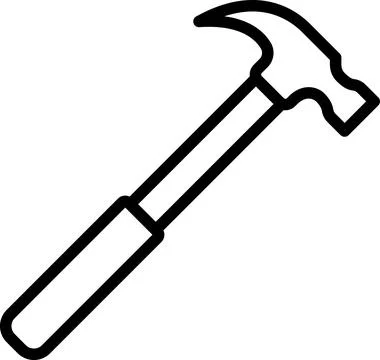 Linear icon of carpenter hammer as an editable outline for your design Stock Photos