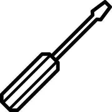 Linear icon of carpenter screwdriver as an editable outline for your design Stock Photos