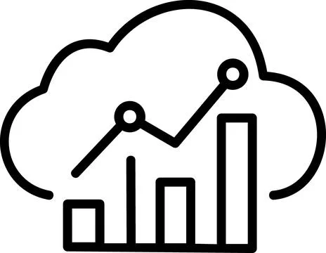 Linear icon of cloud data analytic chart 스톡 일러스트