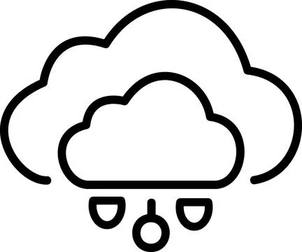 Linear icon of cloud data processing management Ilustração Stock