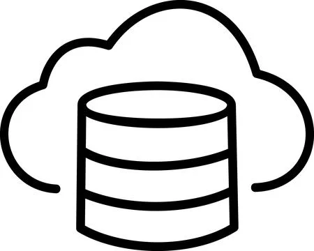 Linear icon of cloud database storage server 스톡 일러스트