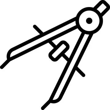 Linear icon compass for drafting as an editable outline for your design Stock Photos