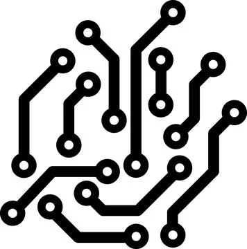 Linear icon as concept of circuit Stock Illustration