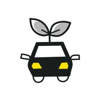Linear icon with electric auto icon for web design. Isolated vector illustration Stock Illustration