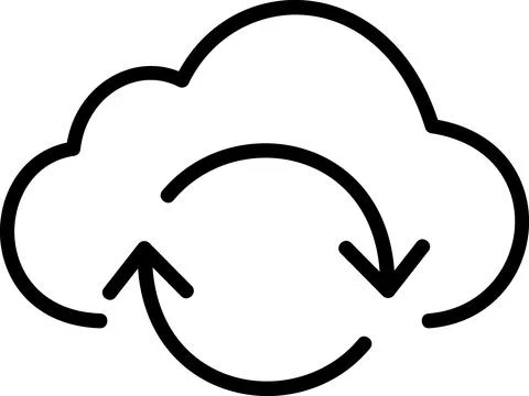 Linear icon of file synchronization update process Stock-Illustration