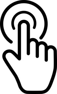 Linear icon as hand of clicking cursor of pc mouse Illustrazione stock