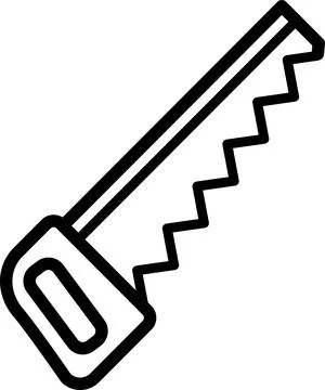 Linear icon of handle saw as an editable outline for your design Stock Photos