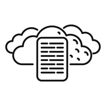 Linear icon illustrating cloud computing and online document storage Stock Illustration