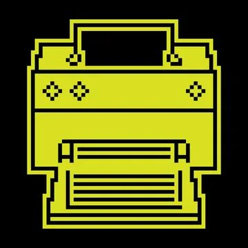 Linear icon. inkjet printer perspective front view. Printing documents in o.. 스톡 일러스트