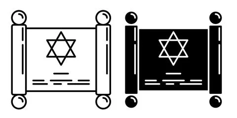 Linear icon. Jewish Torah scroll holy scripture. Stock-Illustration