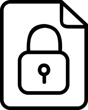 Linear icon of locked secure document file Stock-Illustration
