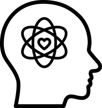 Linear icon of main core values in the human head Stock Photos