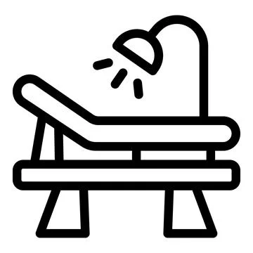 Linear icon of modern deck chair and umbrella Illustration