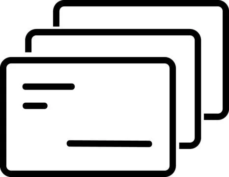 Linear icon of multiple digital data cards 스톡 일러스트