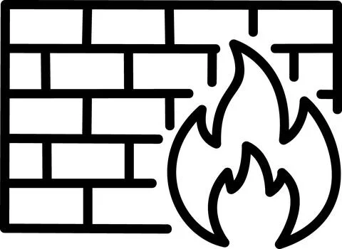 Linear icon of network firewall protection security イラスト素材