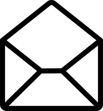 Linear icon of opened empty envelope 스톡 일러스트